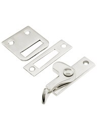 Vertical Lever Style Casement Latch - Left Hand in Polished Nickel.